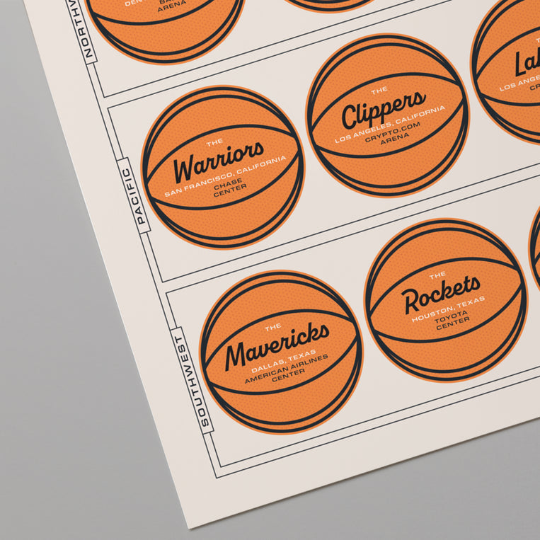 Professional Basketball Arenas Scratch-Off Chart