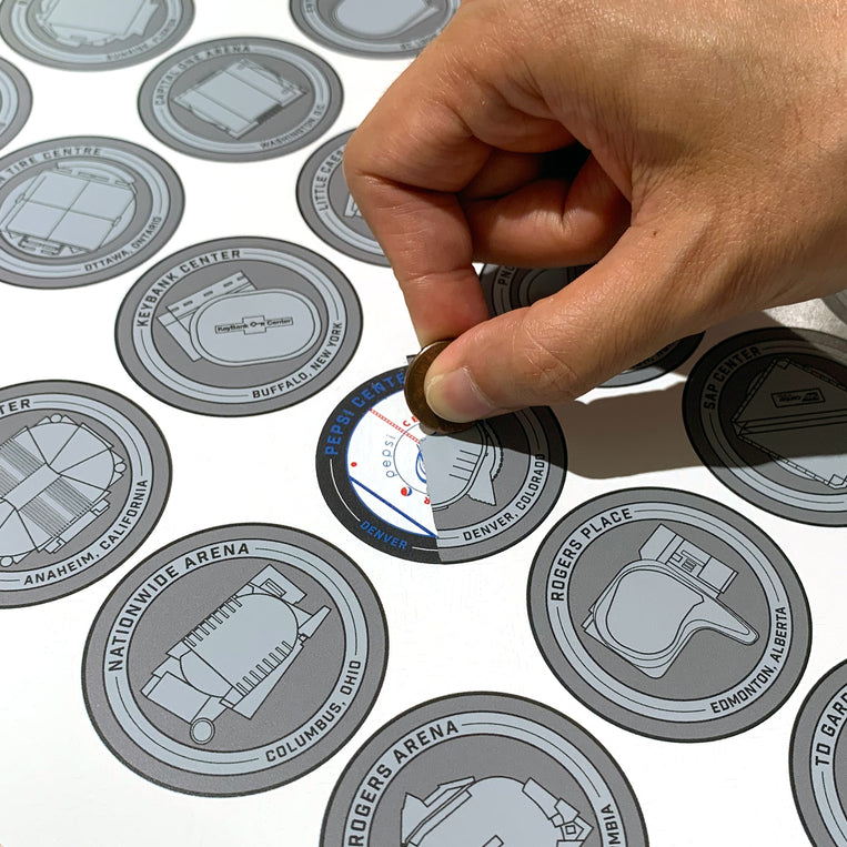 Professional Hockey Arenas Scratch-Off Chart