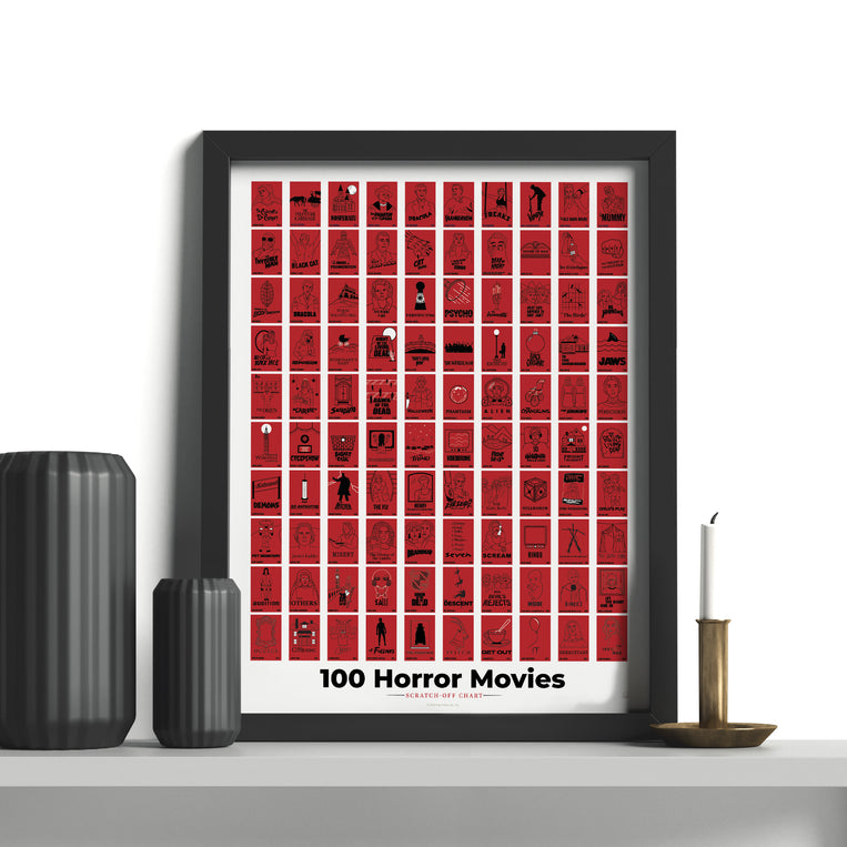100 Horror Movies Scratch-Off Chart