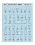 Poster illustrating cocktail recipes tied to famous film and literary characters.