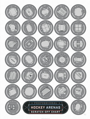 Professional Hockey Arenas Scratch-Off Chart