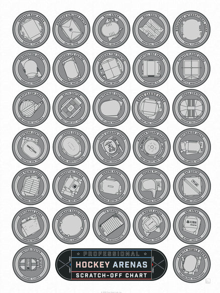 Professional Hockey Arenas Scratch-Off Chart