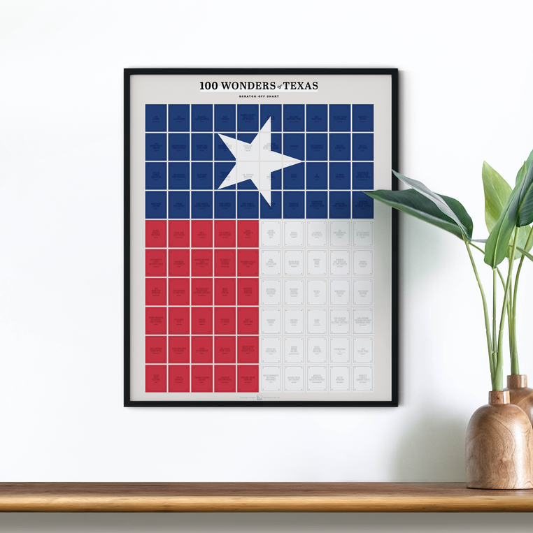 100 Wonders of Texas Scratch-Off Chart