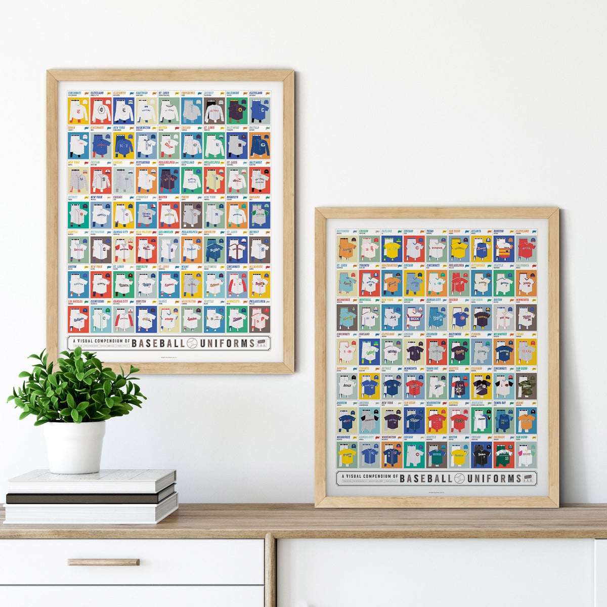 A Visual Compendium of Baseball Uniforms 2-Pack print set, detail view