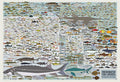 Poster densely illustrating hundreds of North American freshwater fish species.
