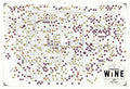 Poster showing a family-tree diagram connecting hundreds of grape varieties.