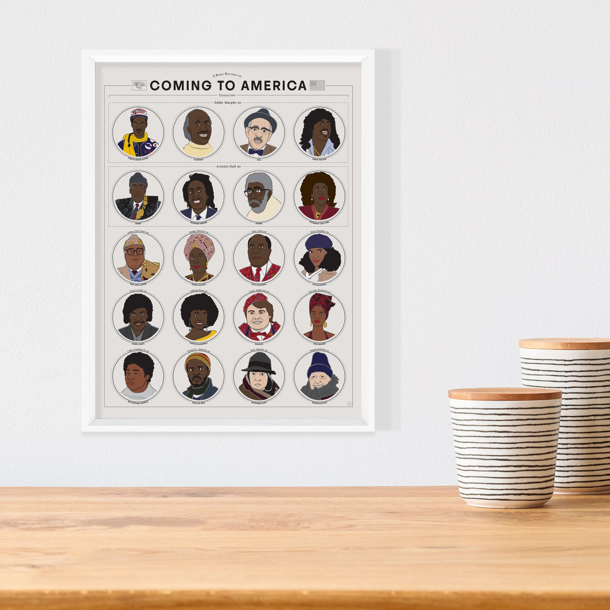 A Royal Roundup of Coming to America Characters print, detail view