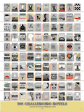 Scratch-off poster shelving 100 challenging novels chronologically from 1353 to 2020.
