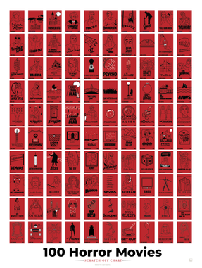 100 Horror Movies Scratch-Off Chart
