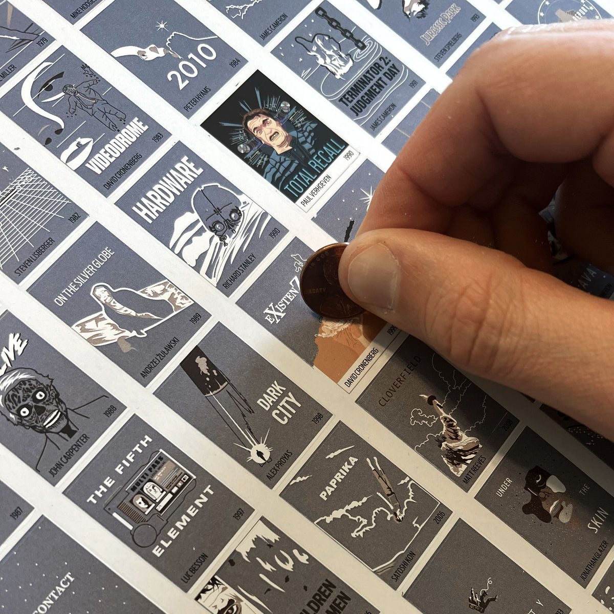 100 Sci-Fi Movies Scratch-Off Chart print, detail view