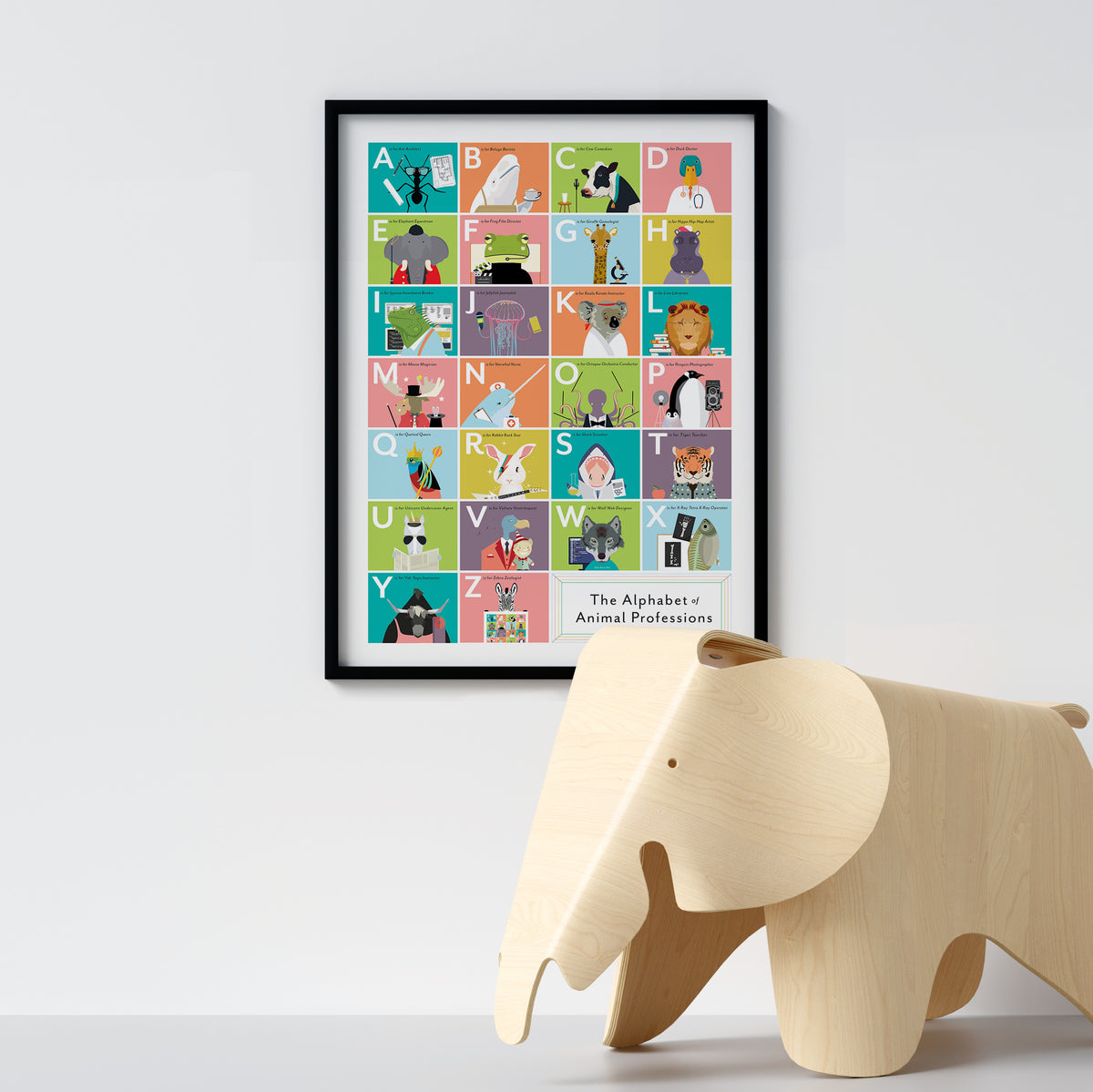 The Alphabet of Animal Professions print, detail view