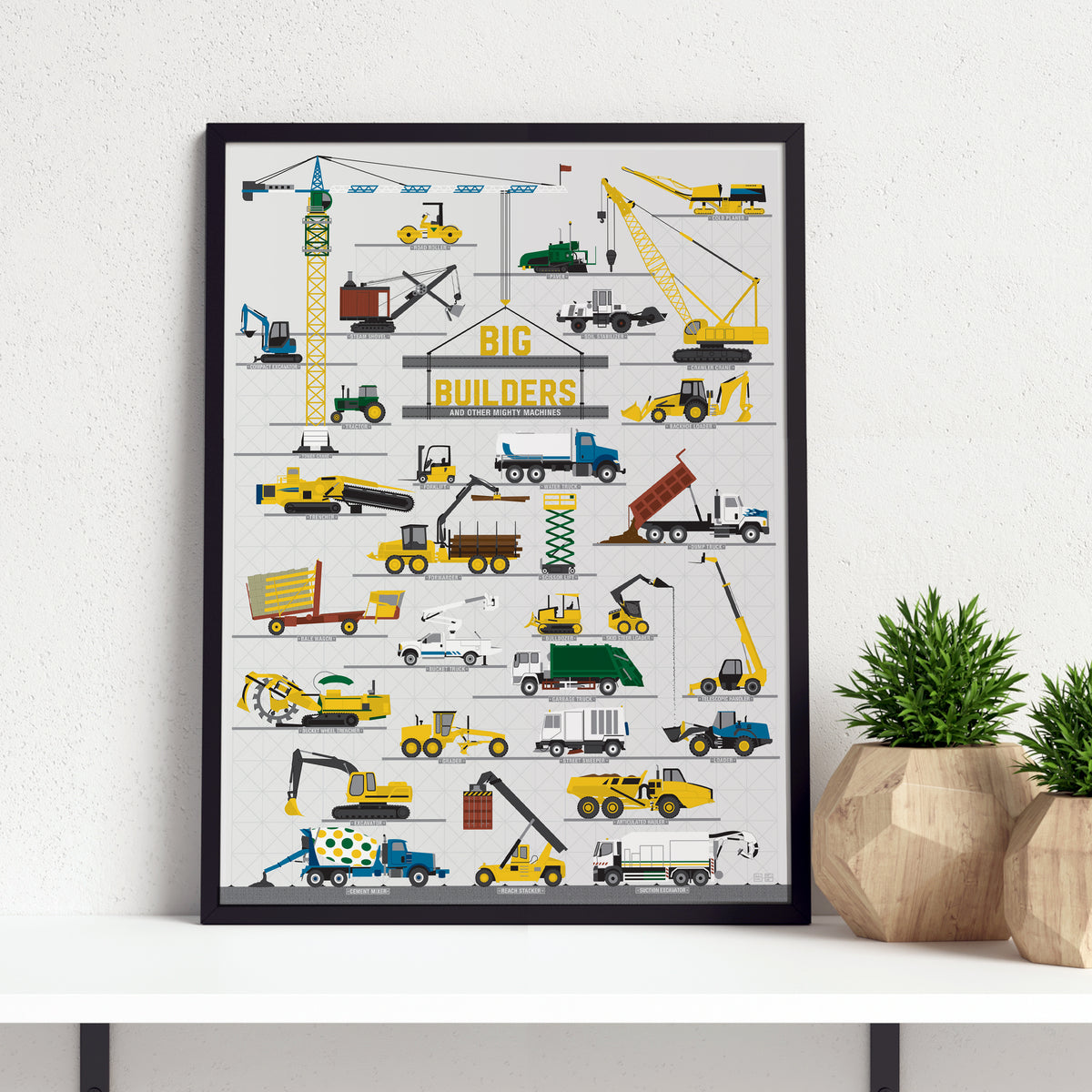 Big Builders and Other Mighty Machines print, detail view