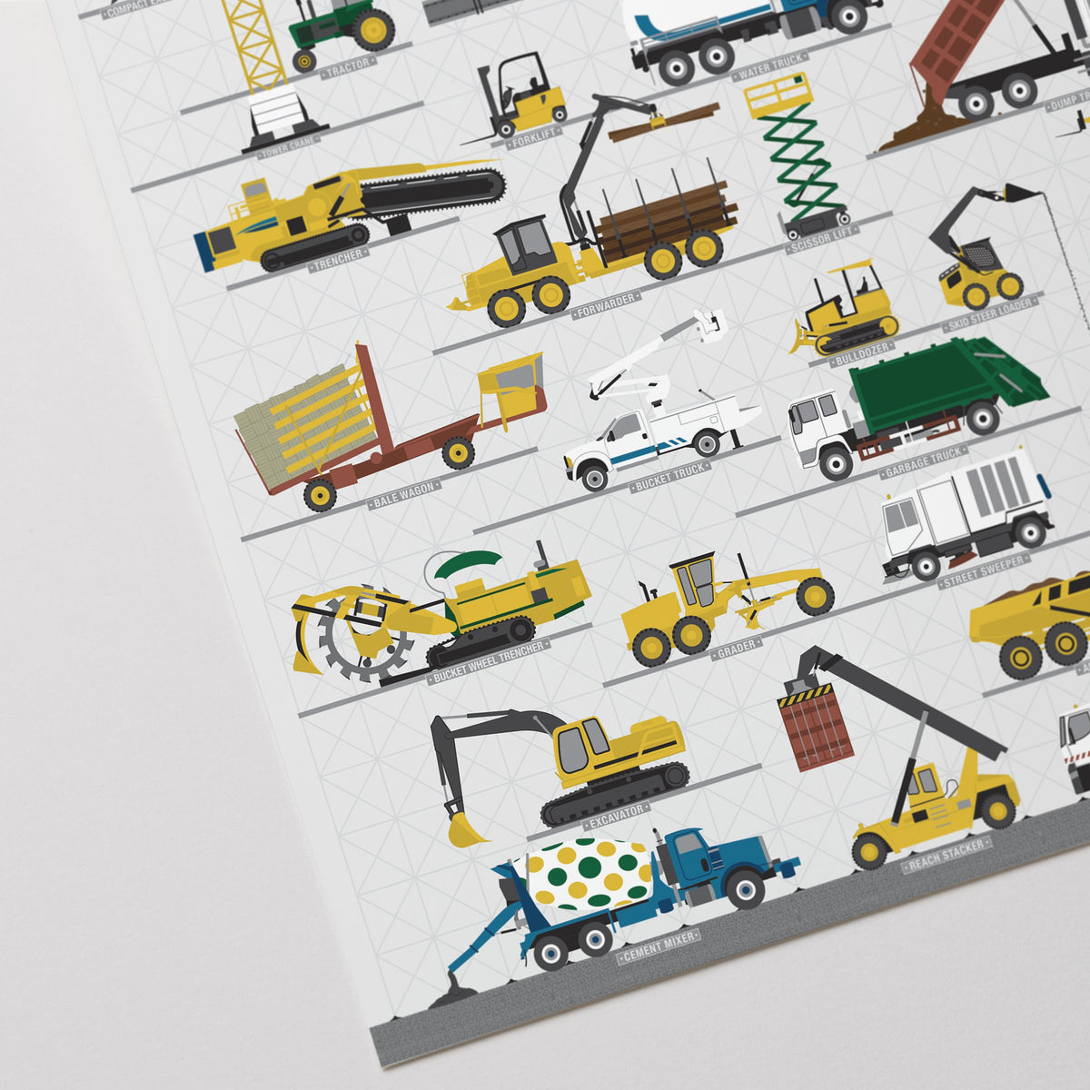 Big Builders and Other Mighty Machines print, close-up detail view