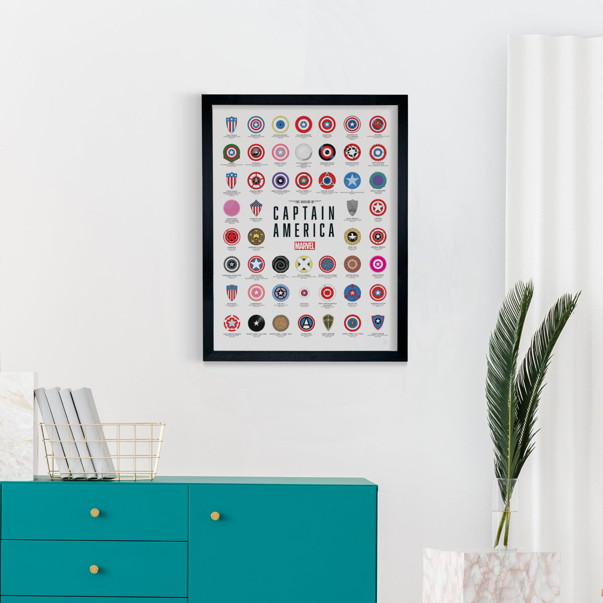The Shields of Captain America print, detail view