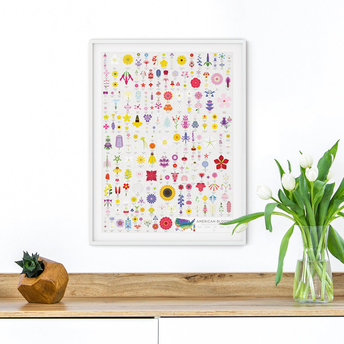 American Blooms print, detail view