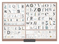 Poster diagramming type varieties, letterform anatomy, and typesetting conventions.