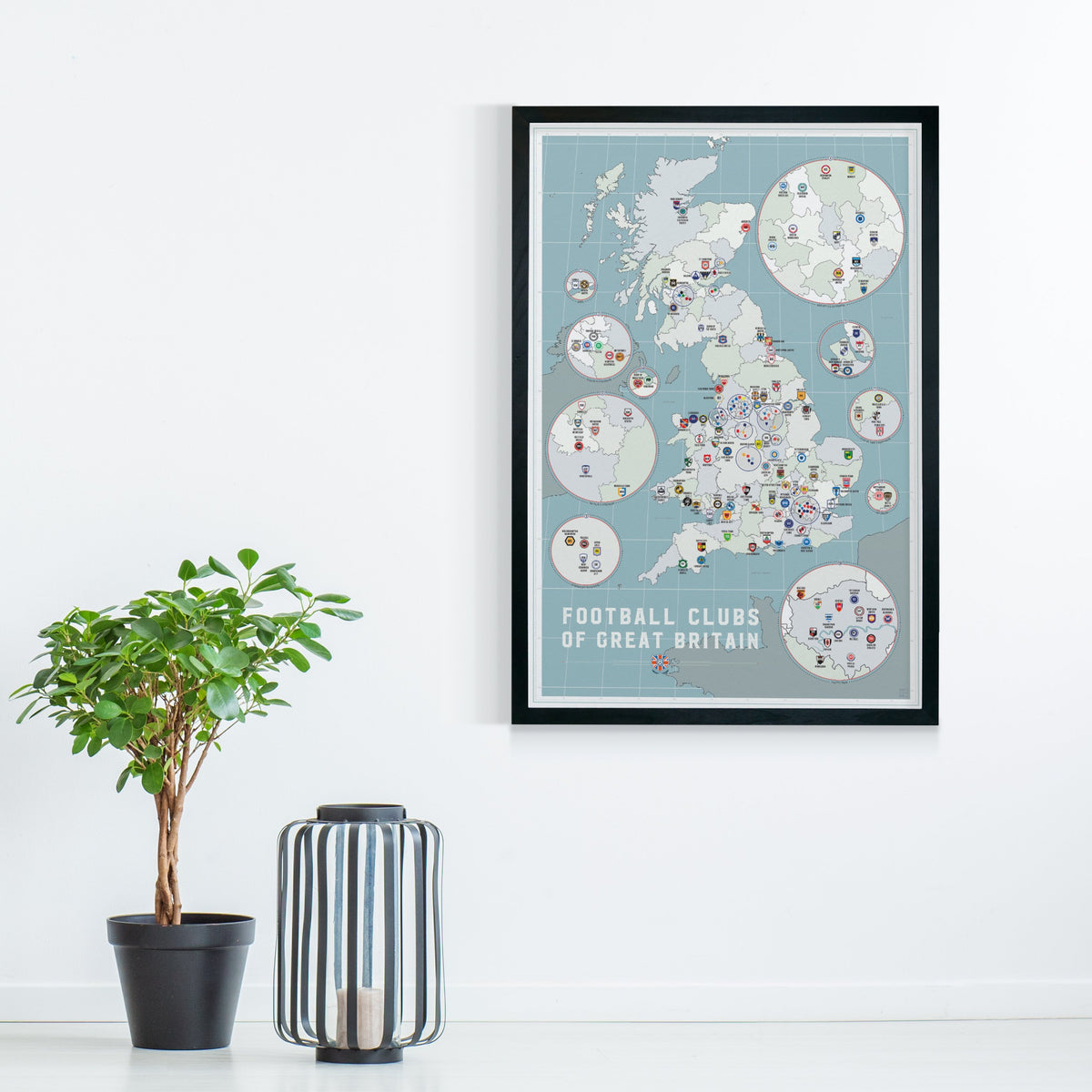 Football Clubs of Great Britain print, detail view