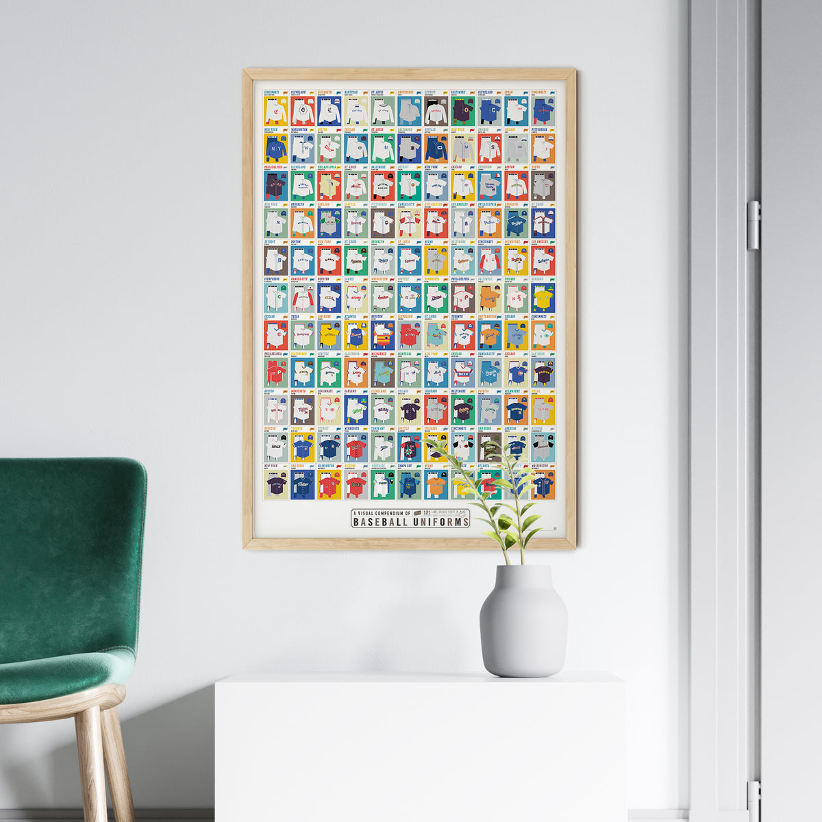A Visual Compendium of Baseball Uniforms print, detail view