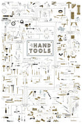 Poster illustrating hundreds of hand tools organized into a function-based flowchart.