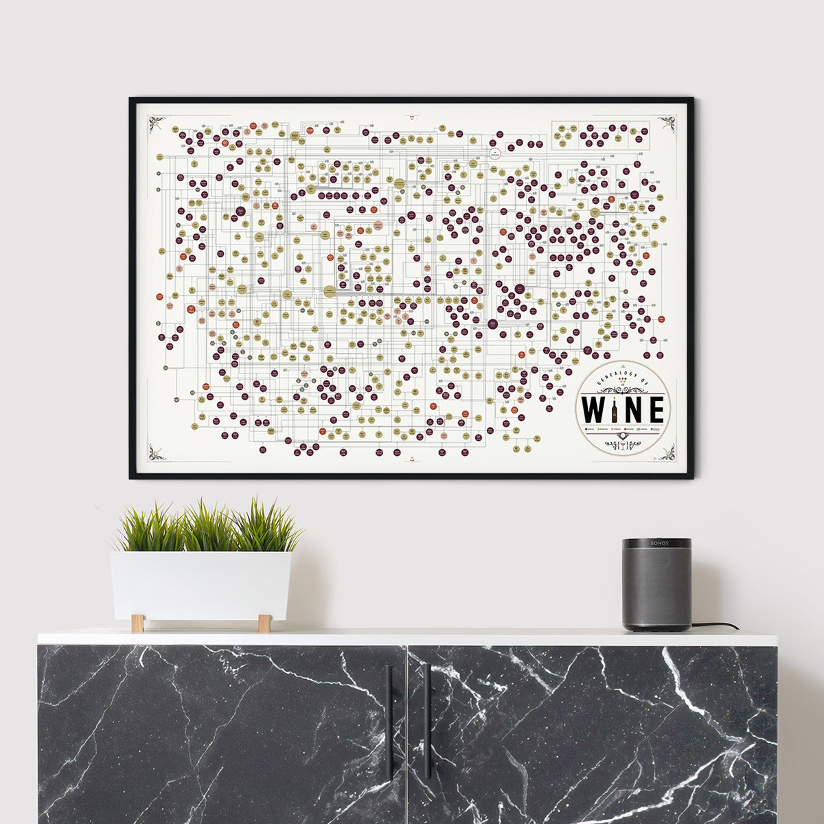 The Genealogy of Wine print, detail view