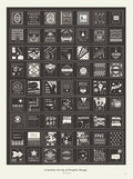 Poster illustrating graphic design movements chronologically from 1820 to today.